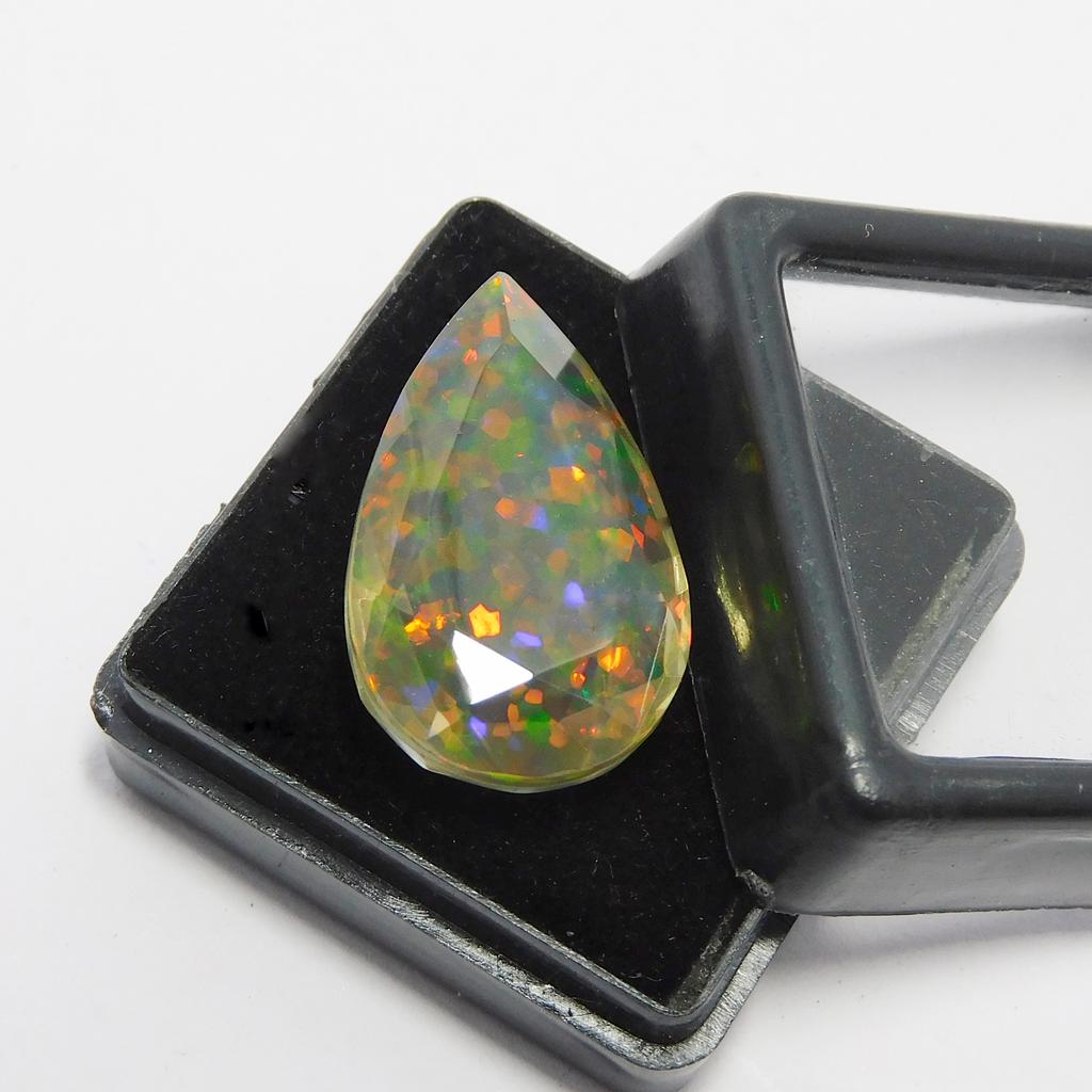 14.30 Ct Opal Lab Created Pear Certified Beautiful Loose Gemstone