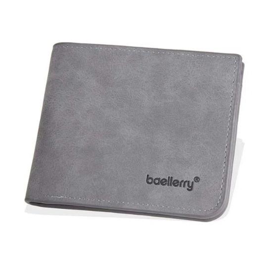 PU Leather 2 Fold Wallets Solid Color Small Pocket Purse Portable Men's Short Wallet  Men Boys Gift