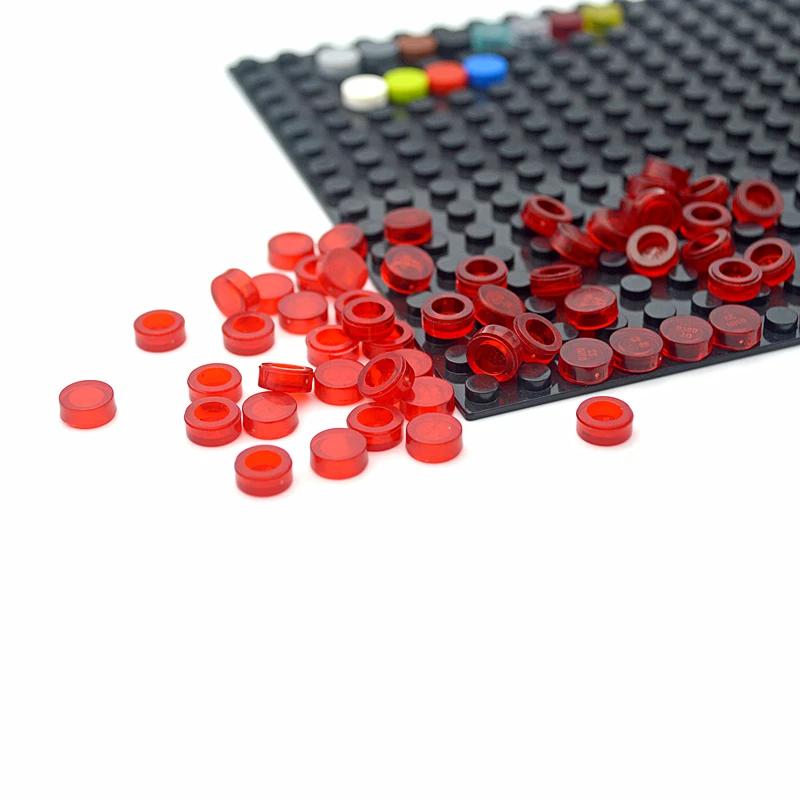 450pcs Smooth Round 1x1 Flat Studs Building Blocks Accessories 98138 Colorful Compatible with MOC Creative Toys
