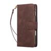 For iPhone Air Case Zipper Wallet Multiple Card Slots Leather Phone Cover with Wrist Strap