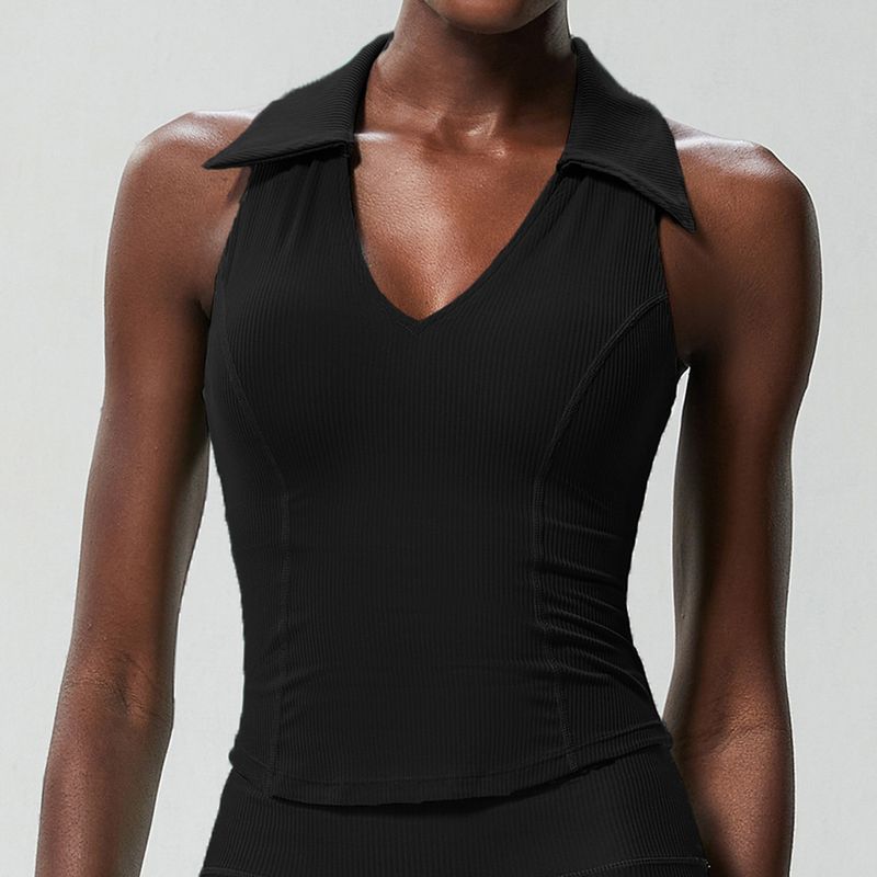 

Fashion Water Drop Cup V Neck Fitness Sports Top Female Shockproof Quick-Drying plus Size Running Yoga Tennis Suit YB421 Latex Drop Cup V Neck Sports Vest Black L