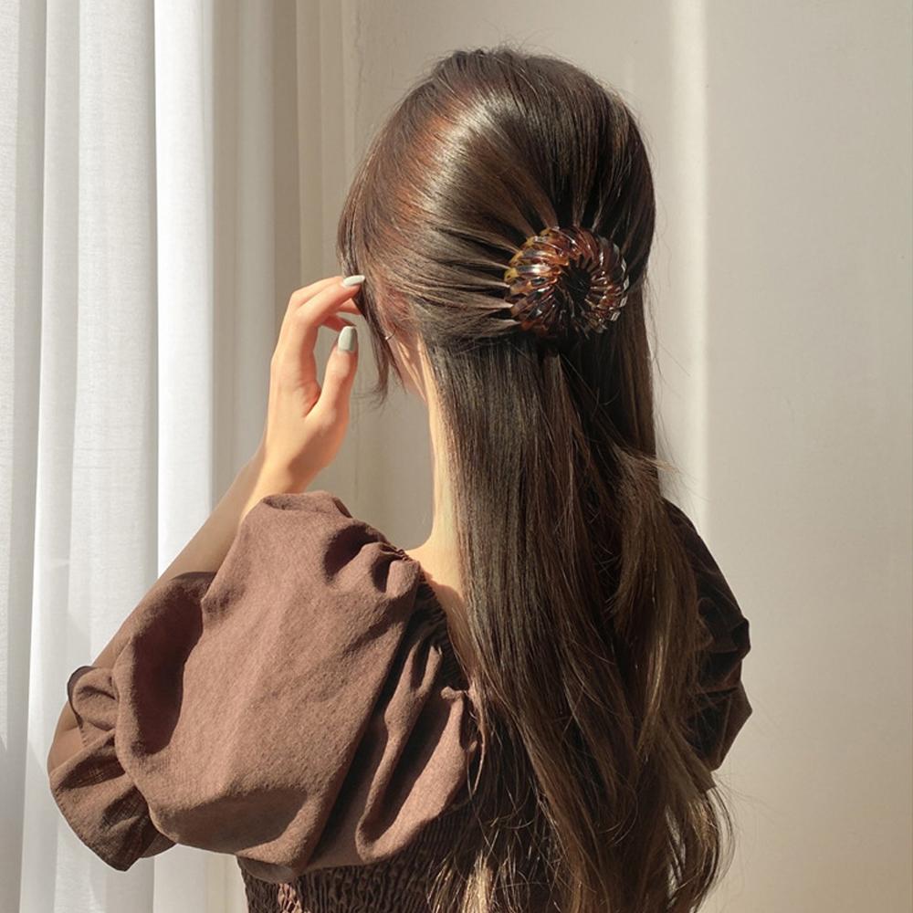 Vintage Bird Nest Expanding Girls Headwear Tail Hair Bun Holder HairPins Clips Claw