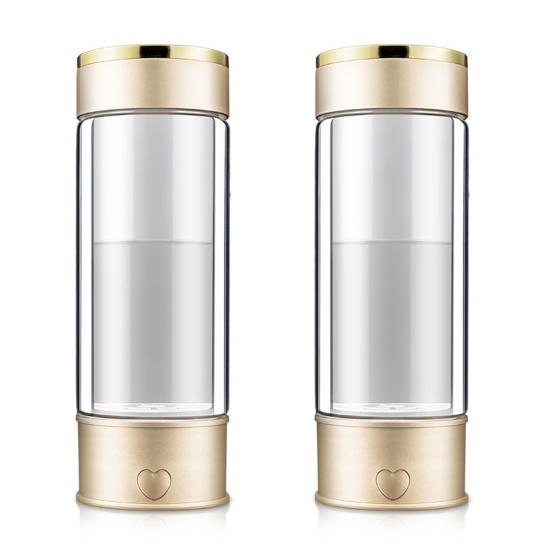 400-450ML 2 Pcs Water Cup Transparent USB Rechargeable Rapid Electrolysis Hydrogen-rich Hydrogen Water Bottle Water Ionizer Machine Hydrogen
