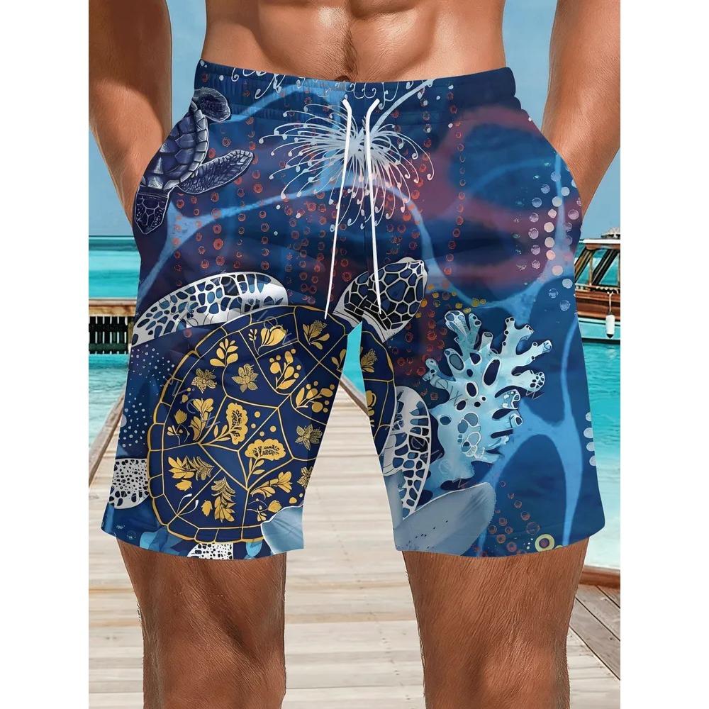 Herren Freizeitshorts Outdoor Bekleidung Kreativ Bunte Fische 3D Gedruckte Shorts Locker Lässig Übergröße Atmungsaktiv Urlaubsstil Sommer Vielseitige Shorts