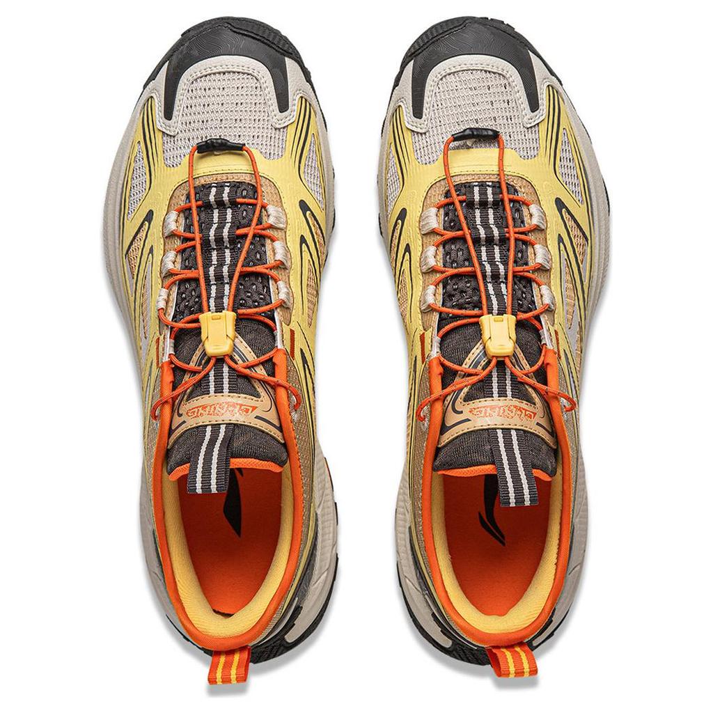 Li Ning Yijie 2.0 V2 Comfortable Versatile Shock Absorbing Non-Slip Wear-Resistant Low-Top Hiking Shoes Unisex Hiking Shoes Yellow Brown AHTV001-2