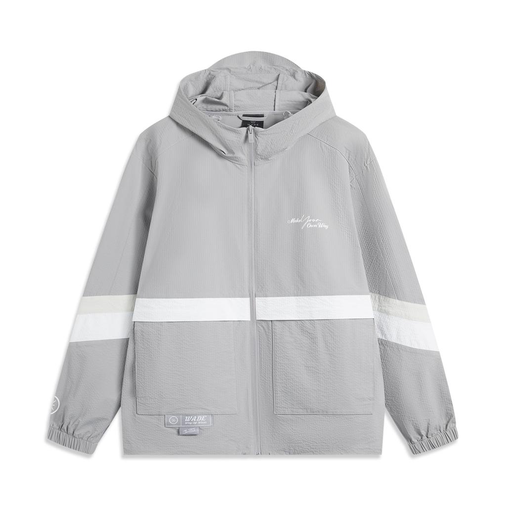 Li Ning Wade Series Sports Casual Simple Color Block Hooded Loose UV Protection Sun Protection Jacket Men Jacket AFDV121-3