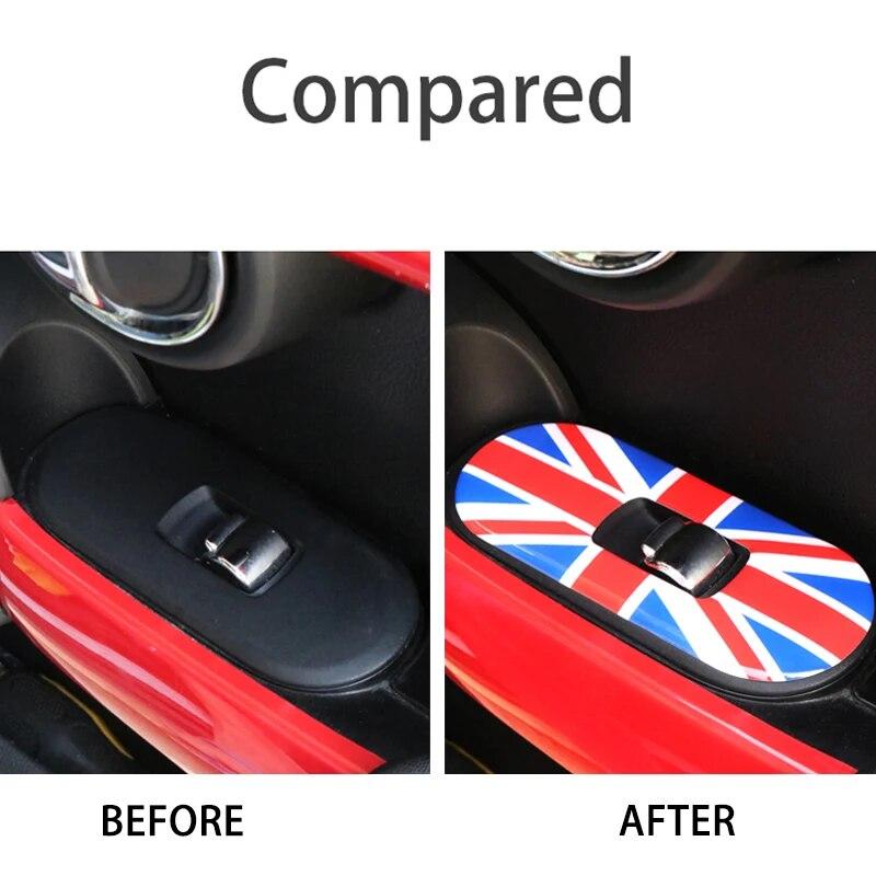 Car Door Window Lifter Switch Control Panel Sticker Trim For Mini Cooper F56 Interior Decal Decoration Car Auto Part Accessories