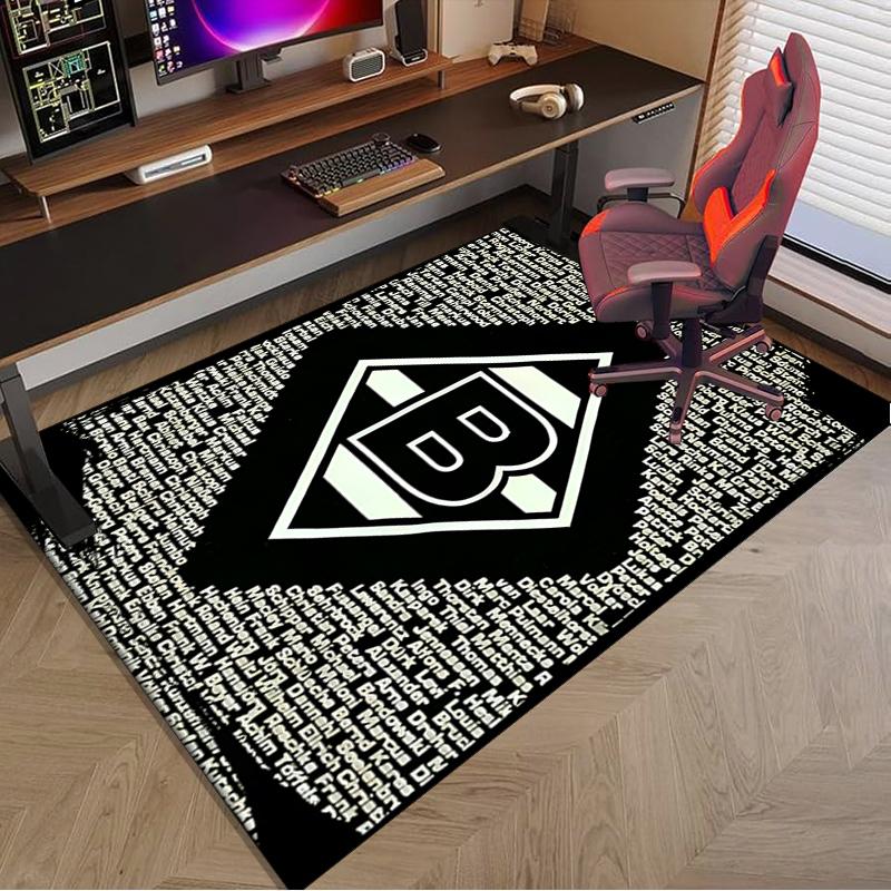1PC Green Black Borussia Rug Game Carpet, Floor Mat for Bedroom Living Room Entryway Rug, Home Decor Idea Gift for Christmas birthday