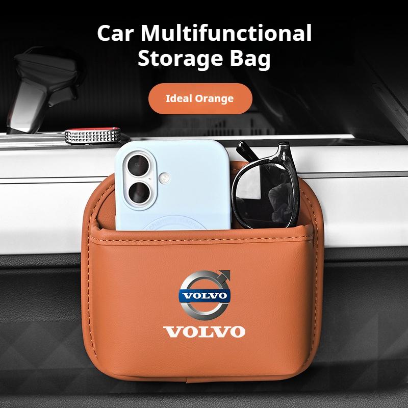 

1 Pack Adhesive Car Storage Bag for Volvo XC90 XC60 V50 S60 V70 V60 V40 S90 Olestar AWD - Detachable Auto Organizer Accessory помаранчевий