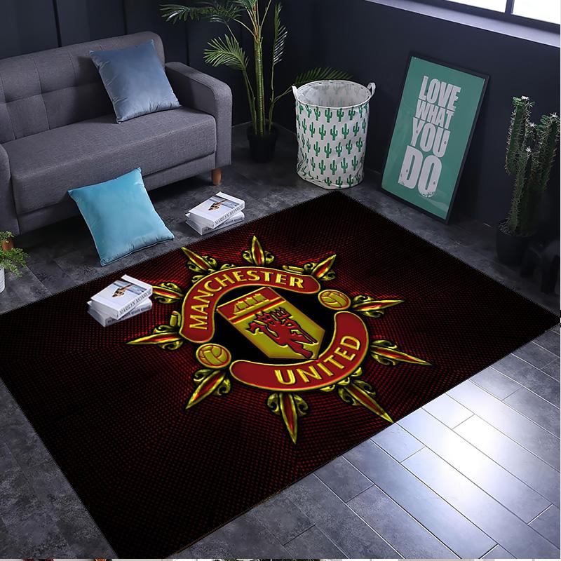 1PC rug Flaming Manchester Crest Carpet, Chair Rug,Area Rug for Office Bedroom living rooms bedroom, Doormat decor Christmas fan gifts