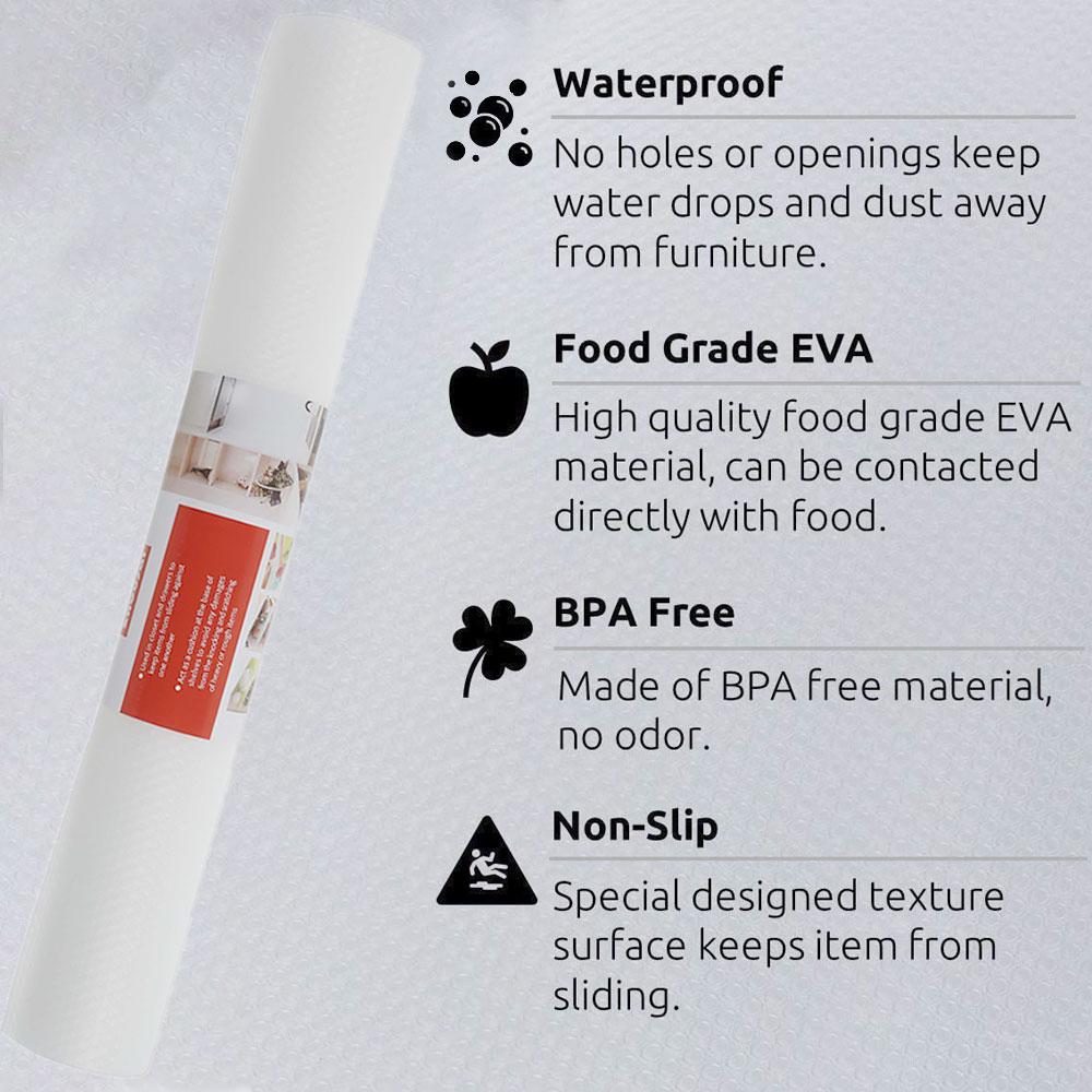 Non-Slip Drawer Mat Transparent EVA Shelf Liner Multifunctional Waterproof Dust-proof Cabinet Storage Pad for Kitchen Cupboard