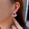 Needle French Light Luxury Fan Zircon Earrings, High-End Light Luxury Dinner Dress, Elegant Ear Jewelry