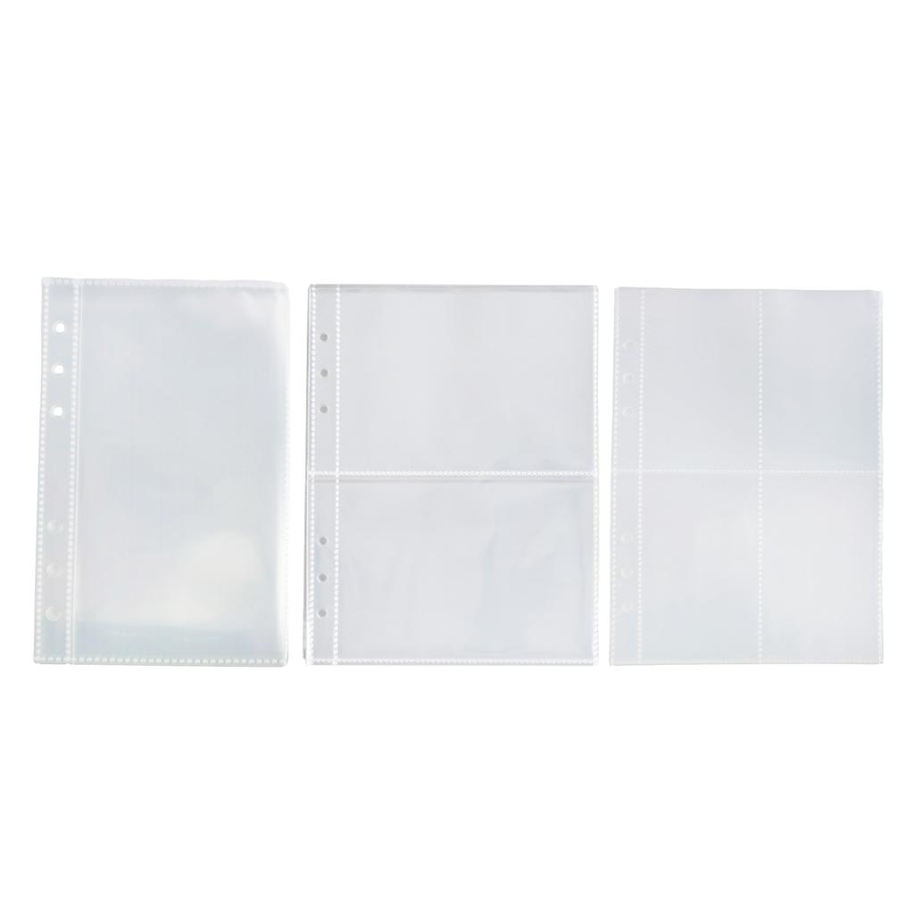 10 Sheets Punched Pocket Photo Pockets for Ring Binder Albums Clear Punched Pockets File Sheet Protector Binder Sleeve