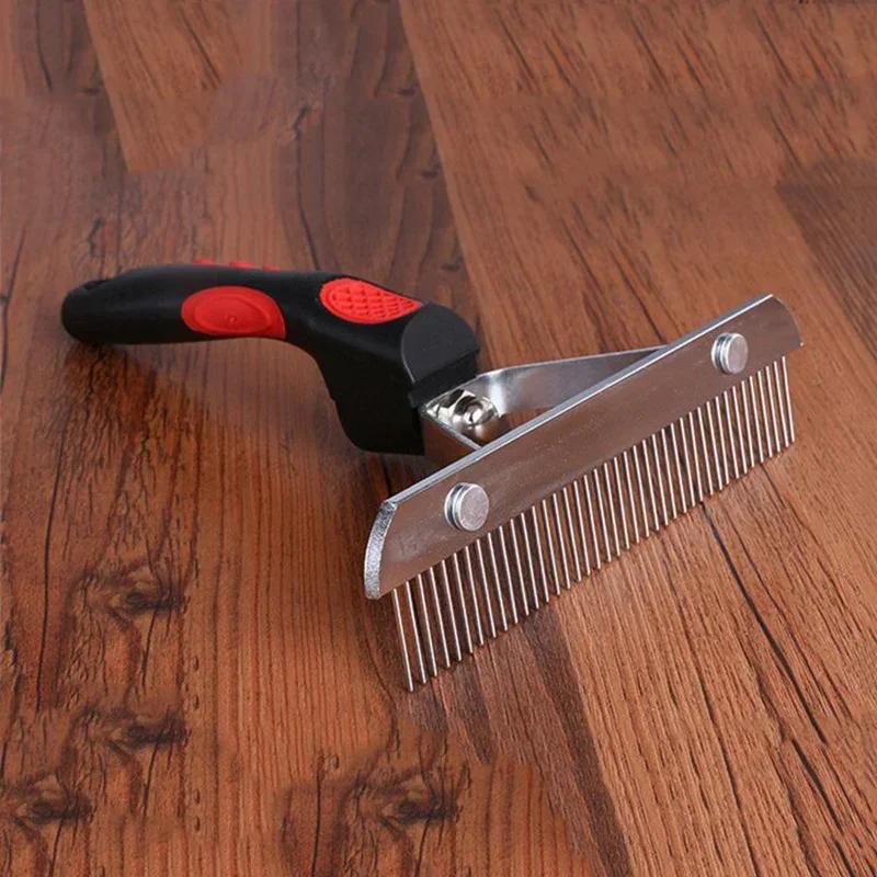 Large Medium Dog Rake Comb Long-Haired Pets Grooming Tool Stainless Steel Pins Comb for Golden Retriever Husky German Shepherd