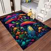 Vibrant Mushroom Forest Art Rug Non-slip Rug Suitable for Living Room and Bedroom Sofas.