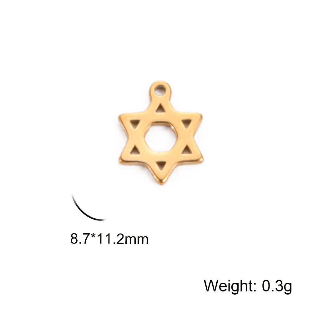 Teamer Acier Inoxydable Étoile de David Carte d'Israël Lettre Hébraïque Breloque Pendentif pour Fabrication de Bijoux Collier DIY Vente en Gros