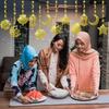 AhfuLife Ramadan Mubarak Eid Decorations for Home, 6 PCS Pre-Tied Golden Islamic Star Moon Lantern - Reble Eid Garland Streamer Eid Mubarak