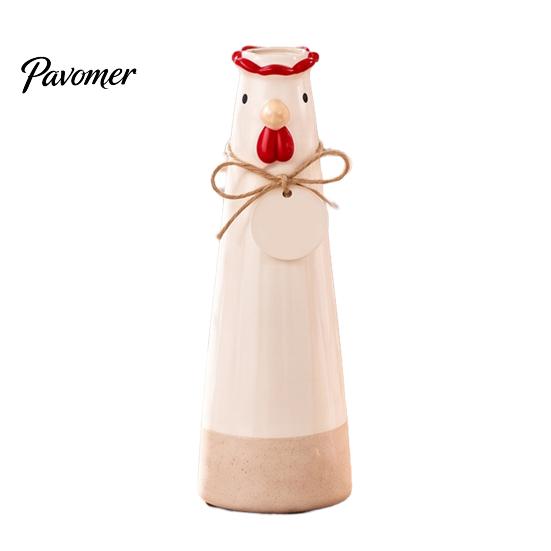 Cute Resin Flower Holder Animal Vase, Farmhouse Decorative for Home Unique Housewarming Gift Office Decor, Pig/Cow/Sheep/Chicken Arrangement Tabletop