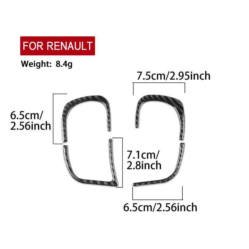 For Renault Scenic 2003-2009 Carbon Fiber Steering Wheel Headlight Wiper Control Panel Car Accessories ide Decorative Sticker