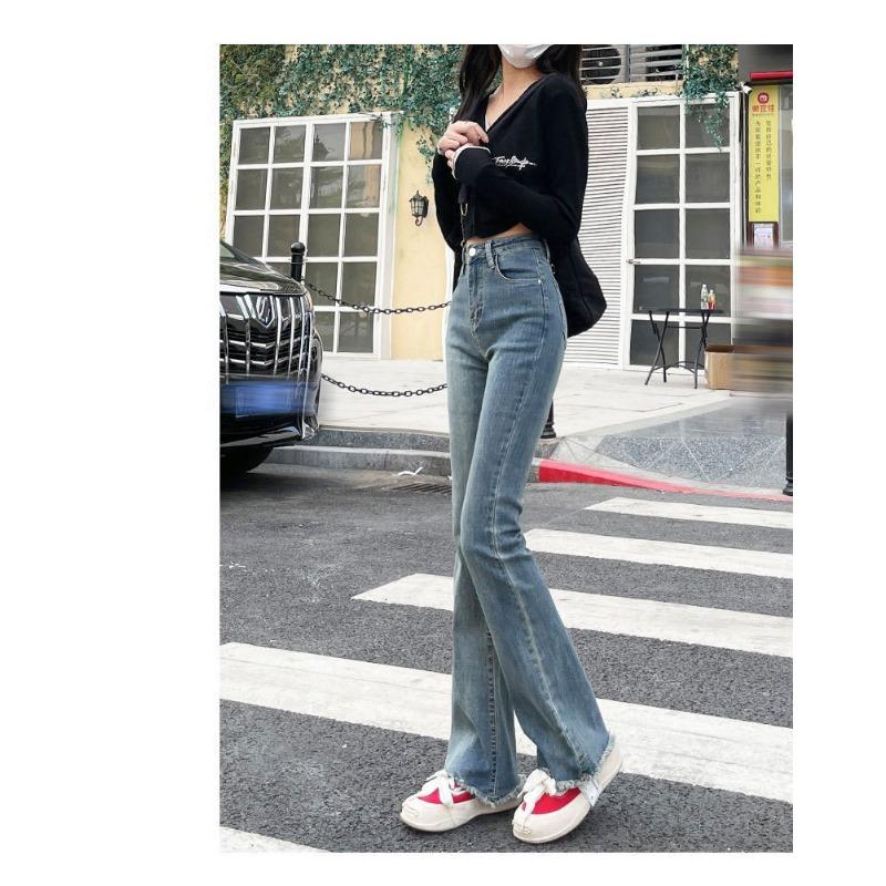 High-waisted Pants Slim Stretch Flared Retro Floor Pants