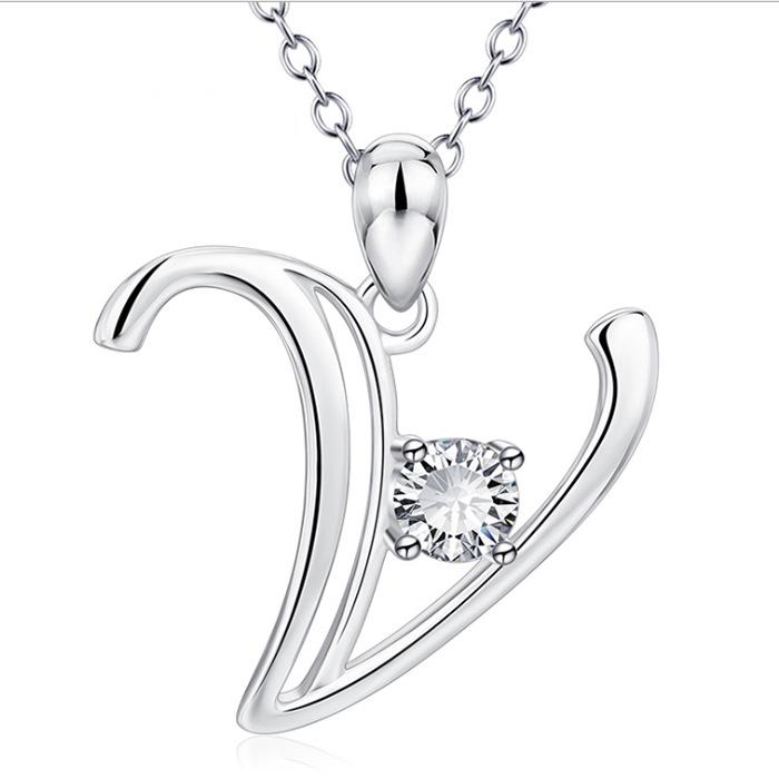 Fashionable 26 Letter Rhinestone Necklace Elegant Personalized Pendant Choker Stylish Versatile Jewelry Accessory For Women