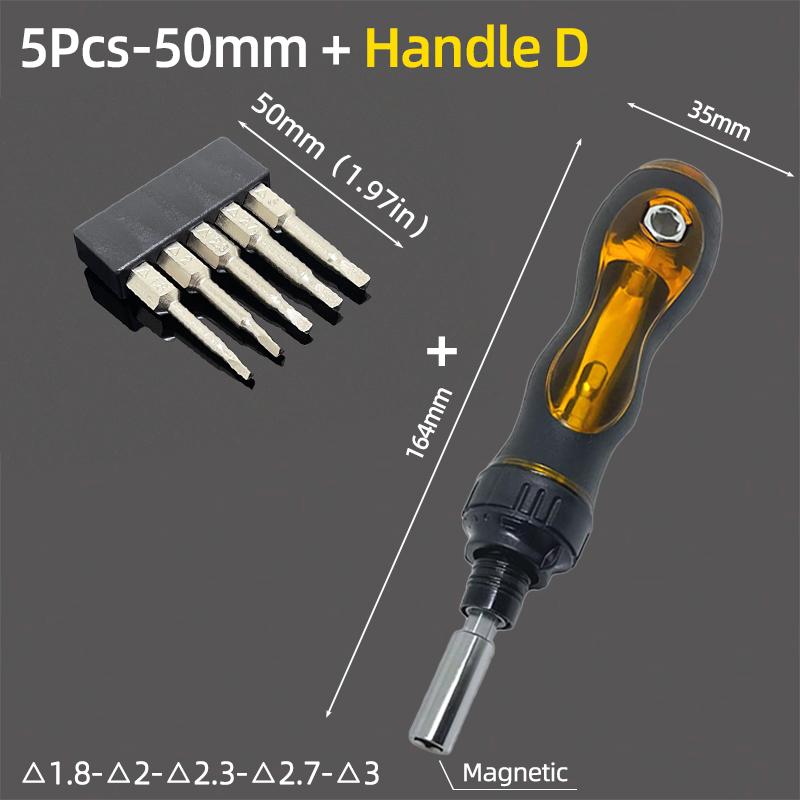 Triangle Head Screwdriver Bit Set Magnetic 1/4" Hex S2 Steel Security Triangular Screw Driver Bits Ratchet Wrench Hand Tools