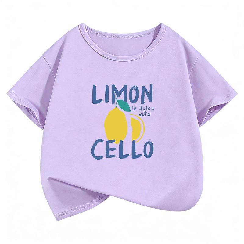 Limon Cello T Shirts Funny Fashion Retro Kids Childrens Short Sleeve Tshirt Boys Girls Casual Top Tee Summer Spring