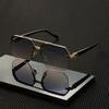Unisex Retro Metal Frame Fashionable Glasses with Gradient Lenses