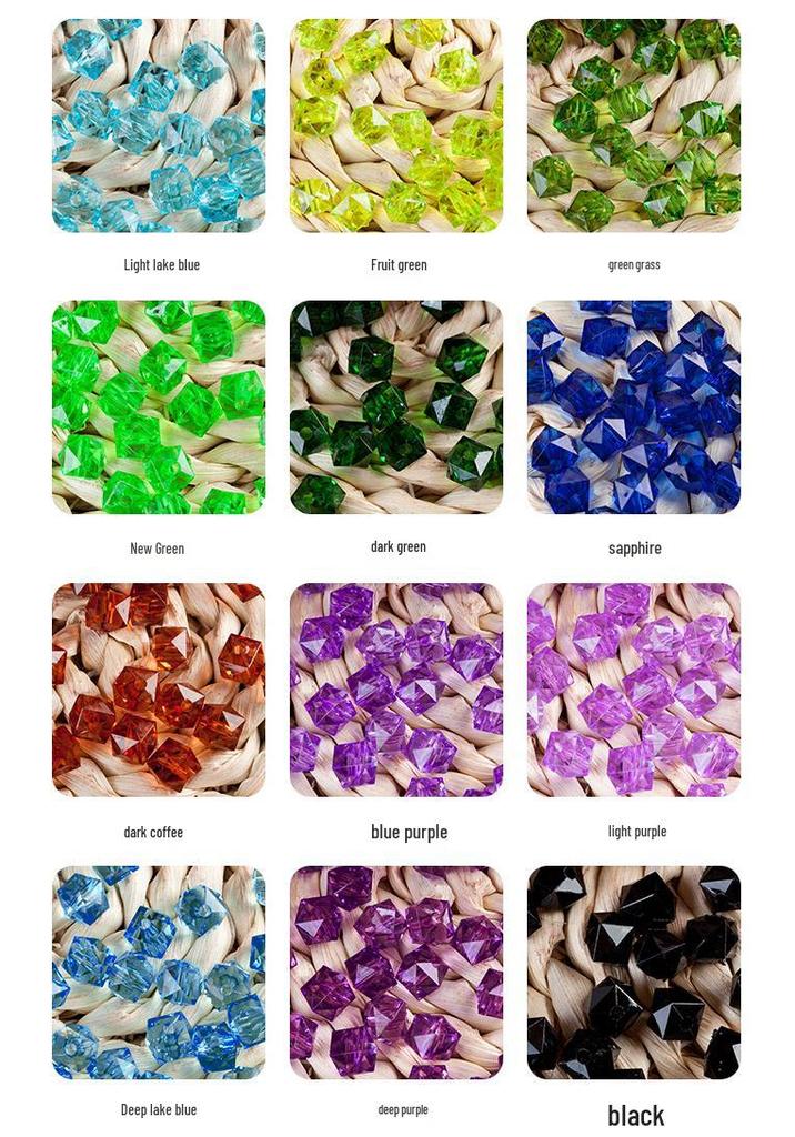 8-12mm Transparent Acrylic Square Loose Beads for DIY Beading Crafts