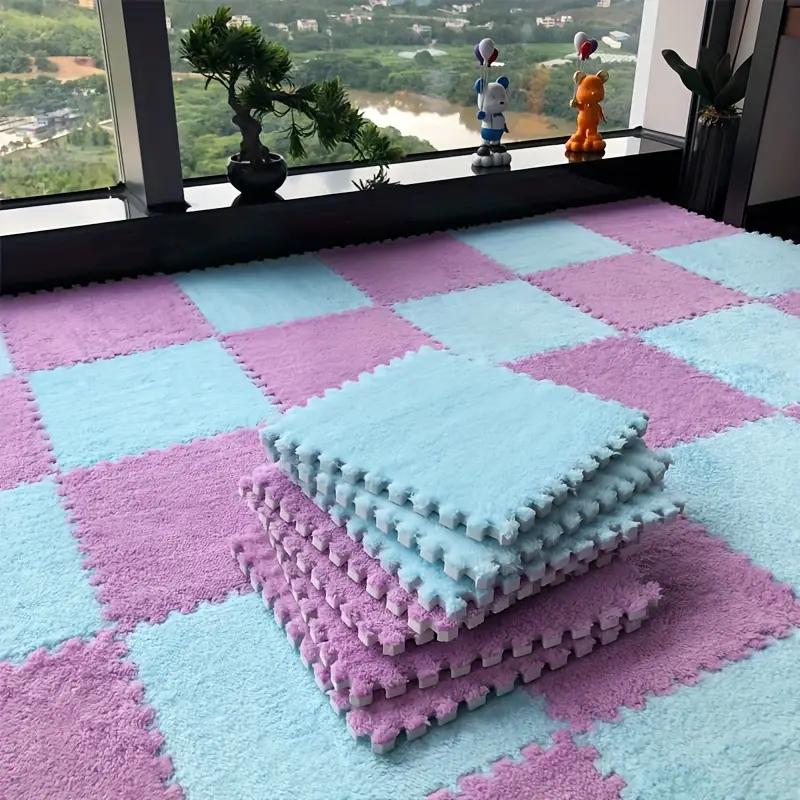 Baby Play Mat Crawling Mat Foam Puzzle Tiles, Interlocking EVA, Thick Soft Non-Slip Washable Plush Checkerboard Nursery