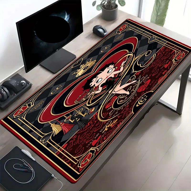 Betty Boop Print Mouse Pad, Anti‑Slip Desktop Keyboard Mat, for PC Laptop Gaming Working Daily Use, Cool Festival Surprise Gift
