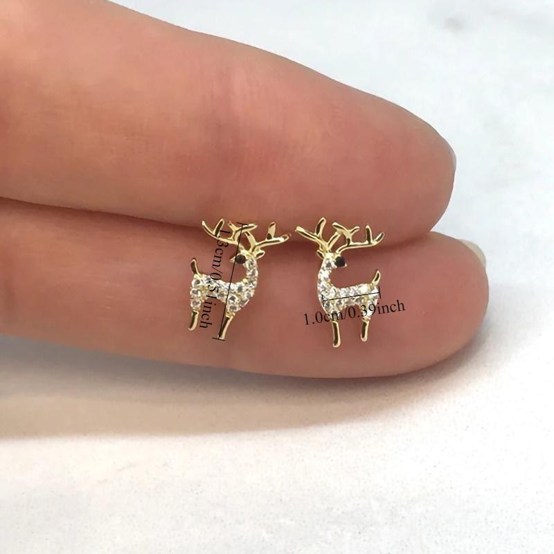 

1 Pair of Fashionable and Cute Deer Ears Fashionable Christmas Matching Earrings Exquisite Holiday Gifts and Jewelry золотой
