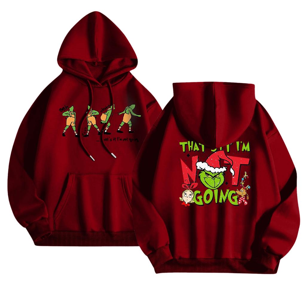 Women's Fashionable Casual Long-Sleeved Hooded Printed Sweatshirt