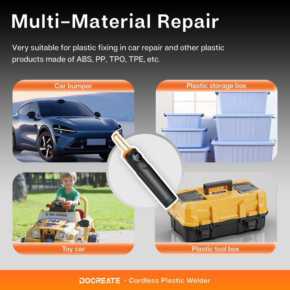 5000mAh Cordless Plastic Welder Type-C Rechargeable Plastic Welding Machine 400PCS Needles Heat Stapler Bumper Repair Kits