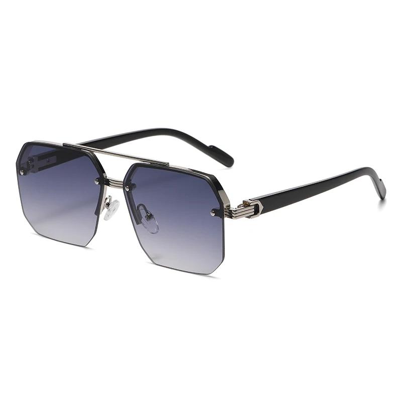 Neue Herren Metall Sonnenbrille Quadratisch Halbrahmen Reisnägel Lässig Trend Persönlichkeit Retro Mode Outdoor Sport Brille