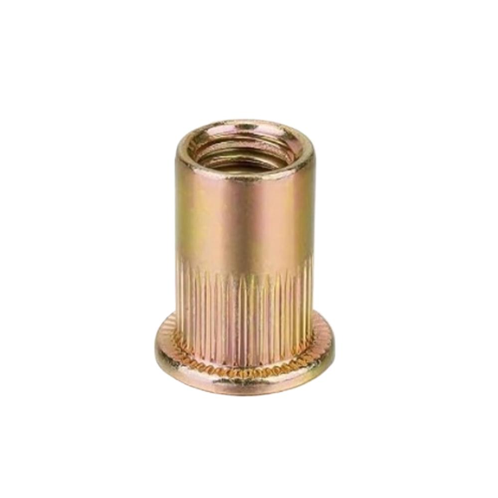 

320PCS Zinc-Plated Rivet Nut Assortment M3-M12 Flat Head Vertical KnurledThreaded Rivet Insert Nutsert Cap Rivet Nu Sett чёрный