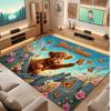 Floral Garden Theme Soft Crystal Velvet Rug Custom Name & Text Print Non Slip Floor Rug for Bedroom Living Room