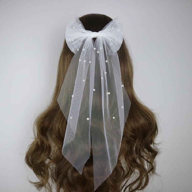 Wedding Veil Hair Clip Bride Veil DoubleLayer Bowknot Veil Bridal Headpieces
