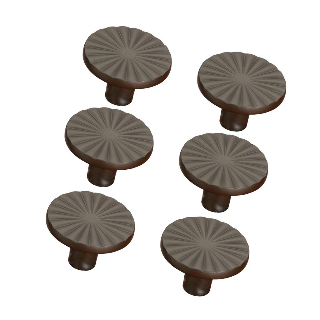 Pack of 6 Cabinets Knobs Brushed Brass Zinc Alloy Round Drawer Handle for Closet Dresser and Wardrobe Decoration