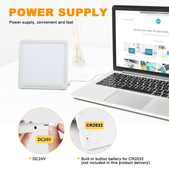 SAD Light Therapy Lamp Dual Color Temperature 3 Dimmable Brightness LED Sun Lamp