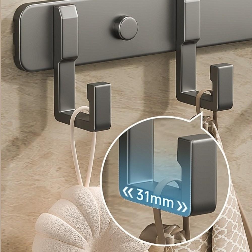 No Drill Wall Hook Rack Aluminum Door Holder Practical Towel Hanger Hook Kitchen