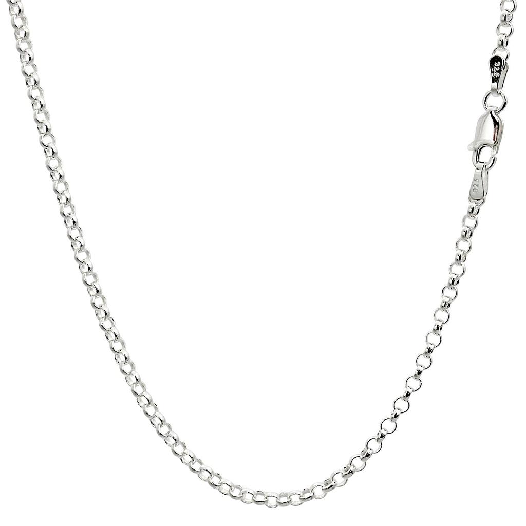 Sears Roll Chain Silver SV 55cm Necklace, 925, 2.7mm Wide,