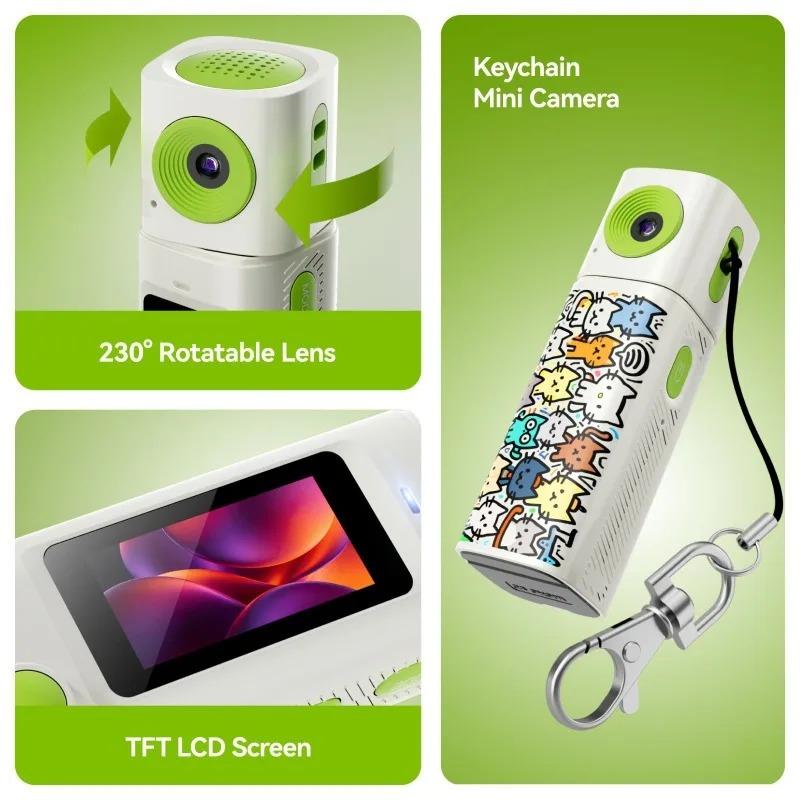 Action Camera 2K HD Portable Sports Camcorder for Students Outdoor Photography Video Long Battery