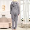 Dámské kombinézy s kapucí  Fleecová kombinéza  Teplé pyžamo  Romper Noční prádlo na zip s kapucí