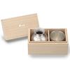 [Nousaku Washi Wrapping] Tin Sake Bottle + Tin Choko (Chocolate Sake Cup) X 2