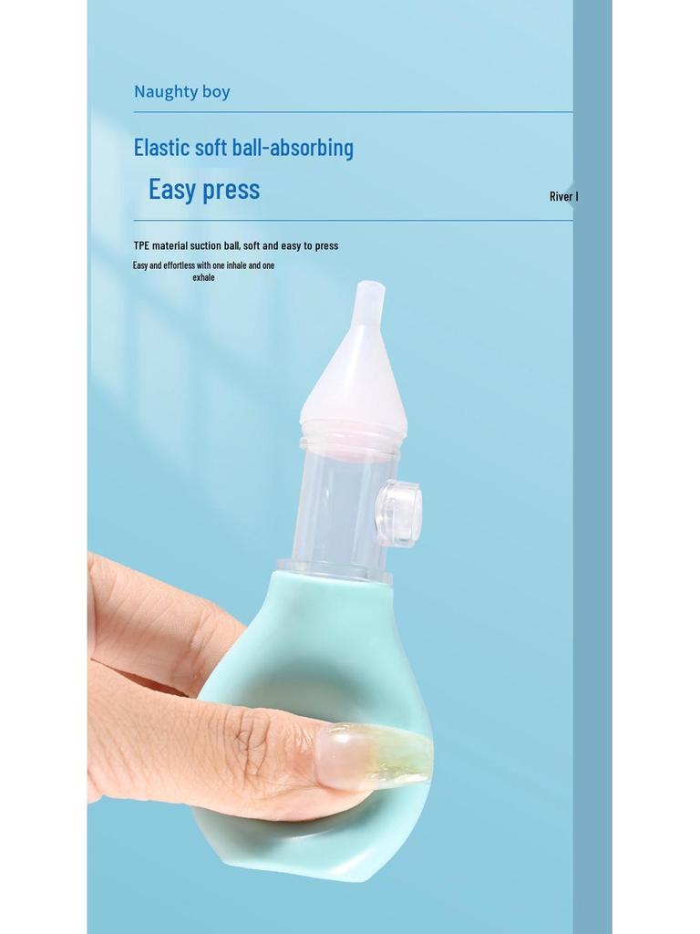 Silicone Anti-Reflux Baby Nasal Aspirator - Soft Toddler Mucus Cleaner, Manual Oral Suction Device