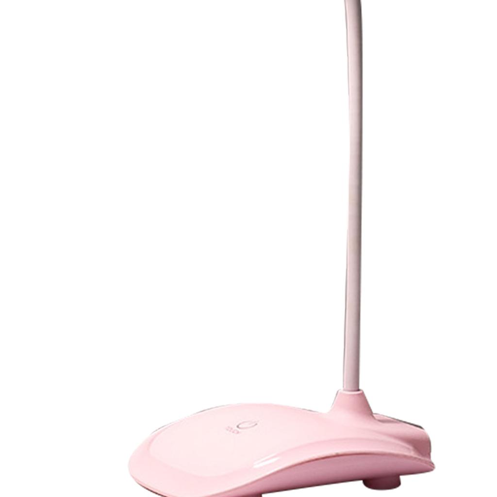 LED Desk Lamp Touch Control Three Level Color Temperature Stepless Dimming USB Charging Table Lamp Pink