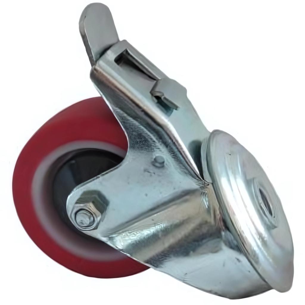 Swivel wheel, wheel set, brake, 80mm, 150kg, BPPU 0805 RED, polyurethane