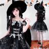 Halloweenský kostým Kostým čaroděje Tmavý duch Čarodějnice Síťovaná šaty Čarodějnický kostým Šaty čarodějnice