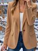 Høst langermet ensfarget cardigan, liten dressjakke for kvinner